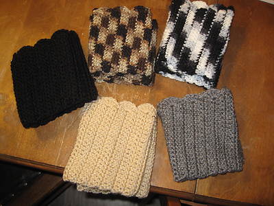 Woman's Crochet Boot Cuffs cute with cowboy RIDING boots topper sock multi