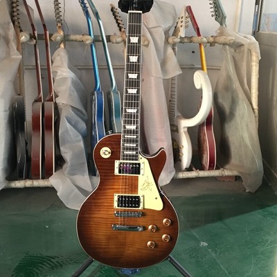 Vintage Sunburst LP Electric Guitar HPL Fretboard Open Pickups Yellow Pickguard