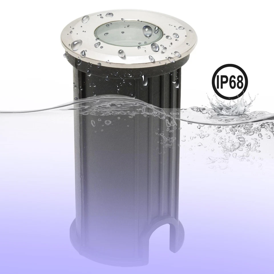 Faretto LED 24V calpestabile IP68 incasso 40mm impermeabile segnapassi 3W RGB - Immagine 2 di 4