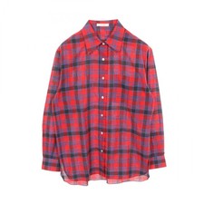 The Row Nesson Shirt Cotton Red Blue #0 Used Women