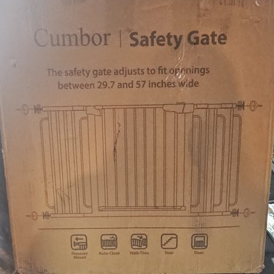 #ad Cumbor Doorway Stairway Gate 29.7 57quot; White Pressure Mounted Auto Close $44.77