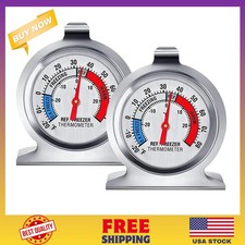 2 Pack Refrigerator Freezer Thermometer Large Dial Analog Thermometer