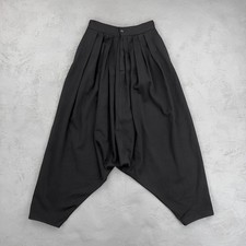 Vintage Kenzo Black Wool Flannel Harem Pants Fit Size 26