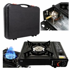 2in1 Campingkocher mit Transportkoffer Gaskocher Gasherd Tragbar Outdoor-Kochen