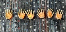 Haunted Hands Lighted Skeleton Hands 6 Hands Halloween Light Set Plastic 12.5 Ft