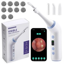 Visible Tonsil Stone Remover Kit with HD Camera, 3 Suction Levels, LED Light