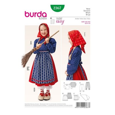 Burda Kids Schnittmuster - Fasching - Kostüm - Hexe für Kinder - Nr. 2367