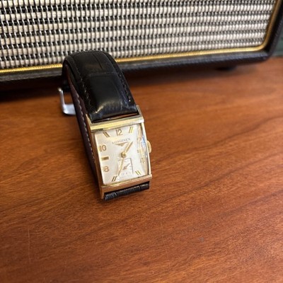 Vintage 1958 Longines Tank Watch 10K GF Hollywood History Inscribed Fred Kline