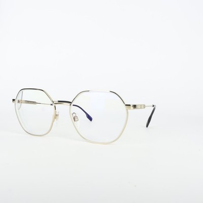 Burberry Gold Rechteckig Brille Brillengestell Unisex Erwachsene Designer 17F1
