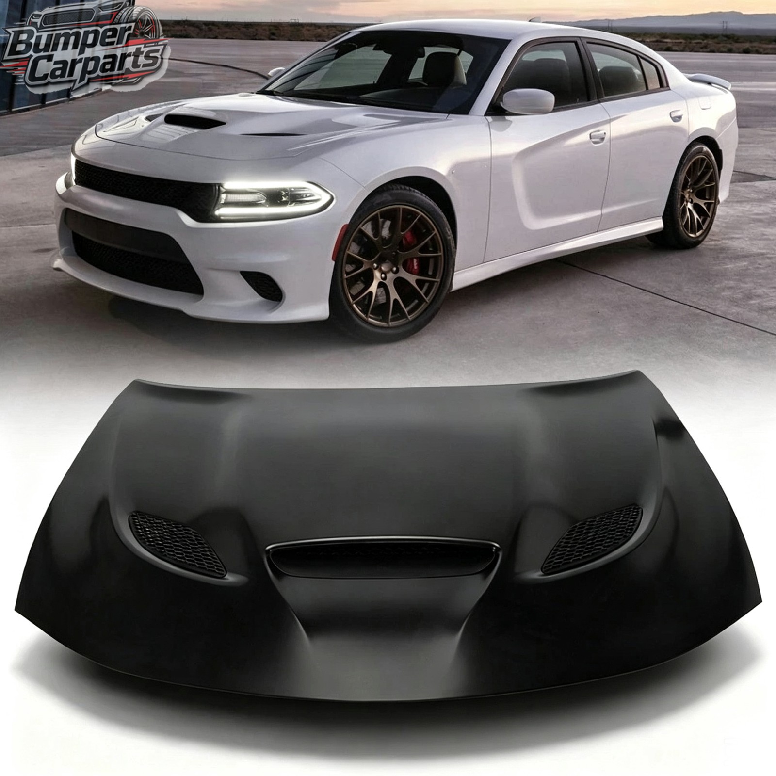 Fit 2015 16 17 - 2023 Dodge Charger Hellcat Aluminum HOOD 3 Scoop FREE SHIPPING