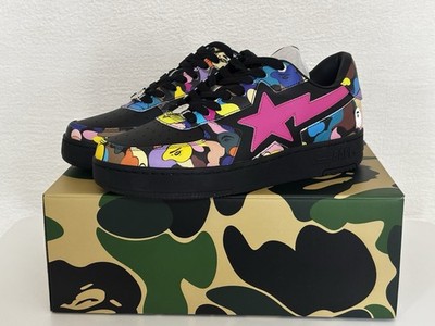 Authentic A Bathing Ape Bape Bape Sta Icon #2 Black US 11 New Bapesta Sneakers