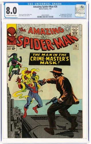 Amazing Spider-Man #26. CGC 8.0 - 4636105003.  Crime Master. Green Goblin. 1965