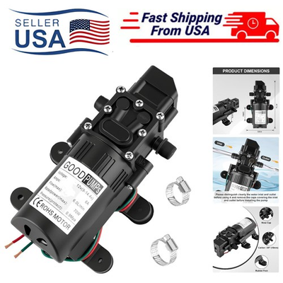#ad Quiet High Pressure 12V 70W 130PSI Diaphragm Self Priming Water Pump Auto Switch $14.69