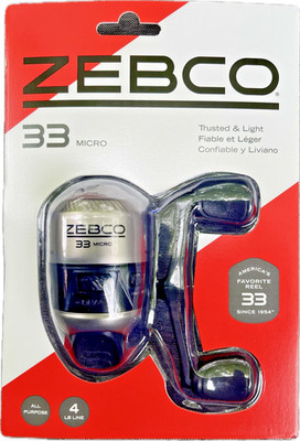 Zebco Micro 33 Spincast Reel 4.3:1 gear ratio R-L retrieve 4 lb test bite alert