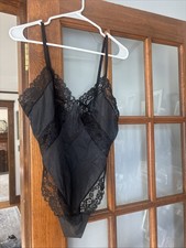 Vintage Black Lace FREDRICKS of HOLLYWOOD Teddy 80  s