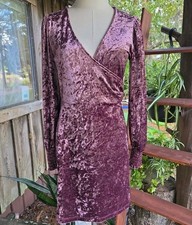 Forever 21 lavender purple crushed velvet bodycon party holiday dress sz  L
