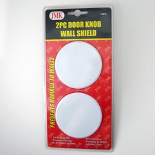 4 White Wall Protector Door Knob Round Shield Prevent Drywall Holes Dings 3 1/4"