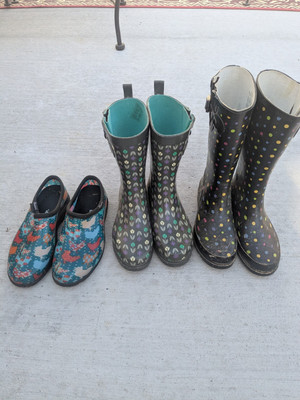 3 PAIRS. Sloggers Chicken Farm Garden Rain Boots for Women Mud Boots Sizes 7 8 9