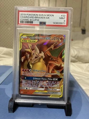 Pokemon Cosmic Eclipse Charizard Braxian Card 22/236 PSA 9