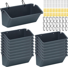 16 Pack 5 Quart Hanging Chicken Feeders Trough Goat Feeder Duck Water with Metal