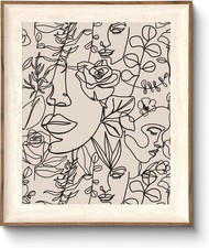 Abstract Boho Portrait Wall Art Framed 10x12in