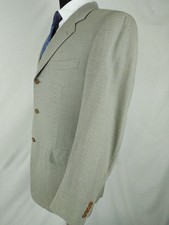 Canali Mens 42R Sport Coat 3 Button Wool Suit Jacket Beige Gray Italy Vintage