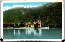 The Balsams Lake Gloriette Dixville Notch NH Linen Postcard Curt Teich Scenic