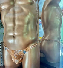 Medium pumpkin floral Thong Bikini made in the USA MaryAngel Boutique Starwearus