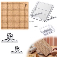 104 Pcs Macrame Board and Metal Adjustable Holder with T Pins Clips Macrame P...