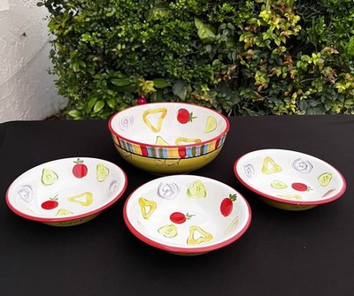 Kitchen Prep 101 by Tabletops Unlimited  Large Salad Bowl and 3 Serving Bowls