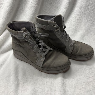 Chaco Leather Waterproof Womens Sz 7.5 Lace-Up Ankle Boots Sierra Grey Logo