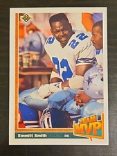 1991 upper deck  Dallas Cowboys Emmitt Smith Team MVP football card. #456 Card