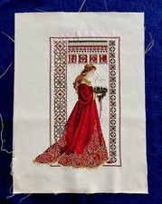 Lavender & Lace Celtic Noel Christmas Completed Cross Stitch Beaded #VH