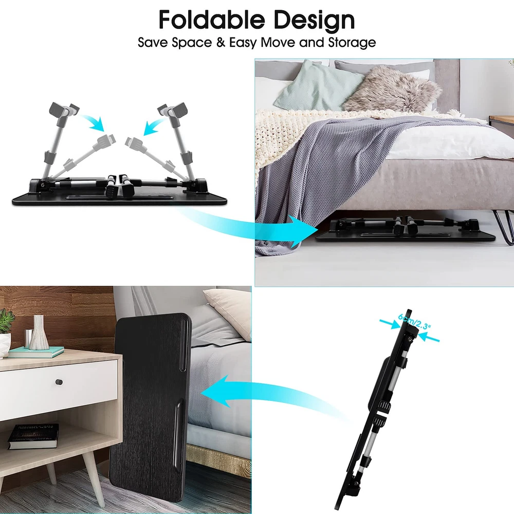 Laptop Stand for Bed, Adjustable Height and Angle, Laptop Lap Desk with Table...
