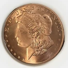 1 oz Ounce Copper Round .999 Fine Bullion AVDP Proof Coin Morgan Dollar New