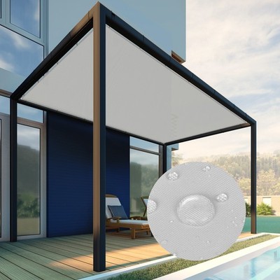 2-7ft Gray Waterproof Straight Edge Sun Shade Sail UV Blocker Cover for Carport