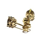 14k yellow gold 1.05ct Brown round diamond stud earrings — photo 4