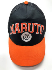 Naruto Trucker Hat Black Orange Youth OSFM Snapback Mesh Back Anime
