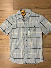 Carhartt Rugged Flex Men's Button Up Shirt S Small Blue Relaxed Lightweight New