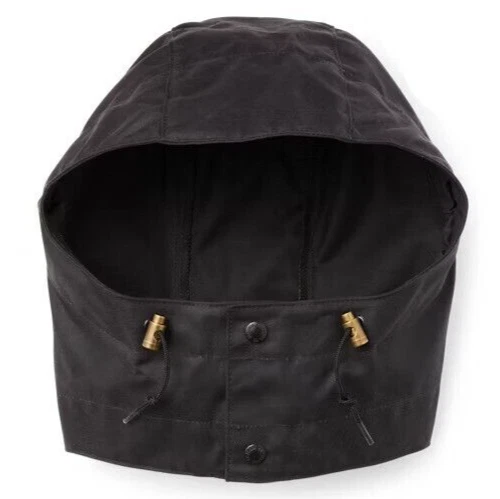 Filson Tin Cloth Hood 20232843 Cinder Grey Black Waxed Removeable Replacement - product detail image 1