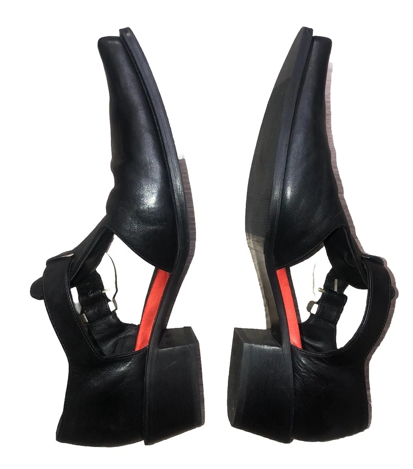 Zapatos John Fluevog para mujer envolturas articuladas con hebilla correa en T negros 9,5 Foto 4 de 4