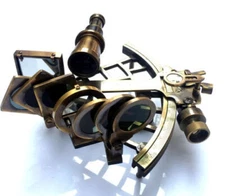 8" Nautical Antique Brass Handmade Sextant Maritime Vintage Astrolabe Working Sh