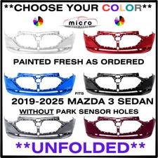 NEW FRONT BUMPER FOR 2019-2025 MAZDA 3 SEDAN PAINTED CHOOSE YOUR COLOR MA1000254