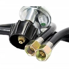 Master Chef Flame Gas Grill  21" Dual LP Propane Regulator & Two Hoses QCC1 New