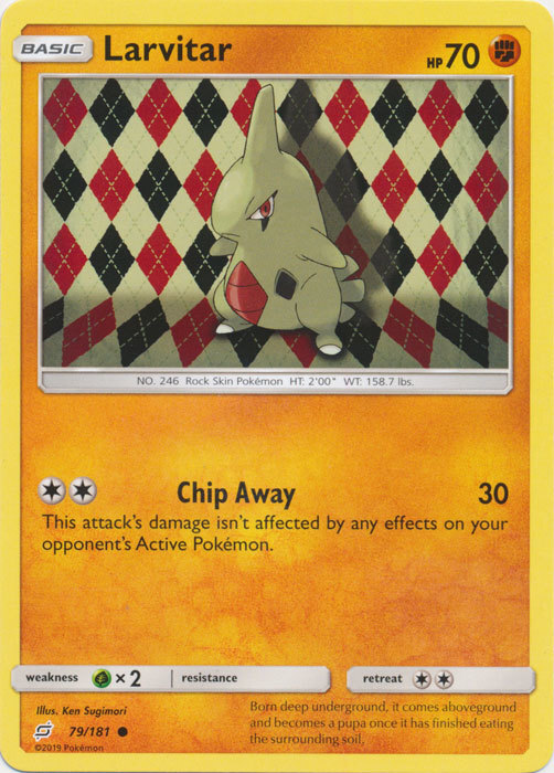 Pokemon Larvitar - 79/181 - Common NM-Mint Team Up