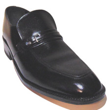 EASY FLEX MENS BLACK LEATHER 70103 SHOES DRESSY LOAFER MADE IN USA SZ 8.5 B
