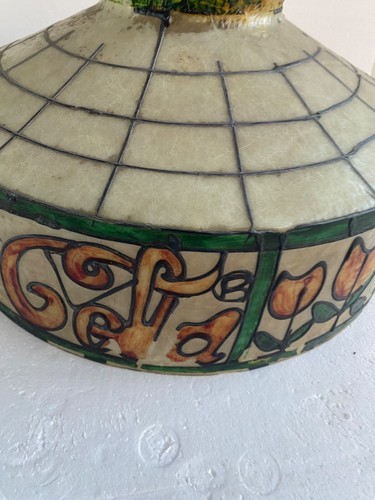 Vintage Coca Cola Lamp Shade Rare Find! Folk Art Style Fiberglass Thick Painted - Picture 5 of 11
