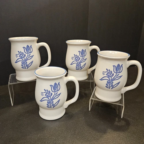 (4) Pfaltzgraff Yorktowne Coffee/Tea Mugs. Barreled shaped. (#588)