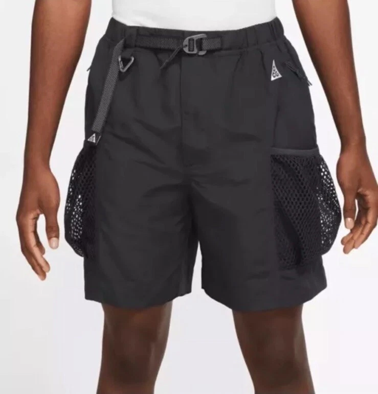 Nike ACG Snowgrass Cargo Shorts DV9405-010 Trail Hike Climb SZ L Black