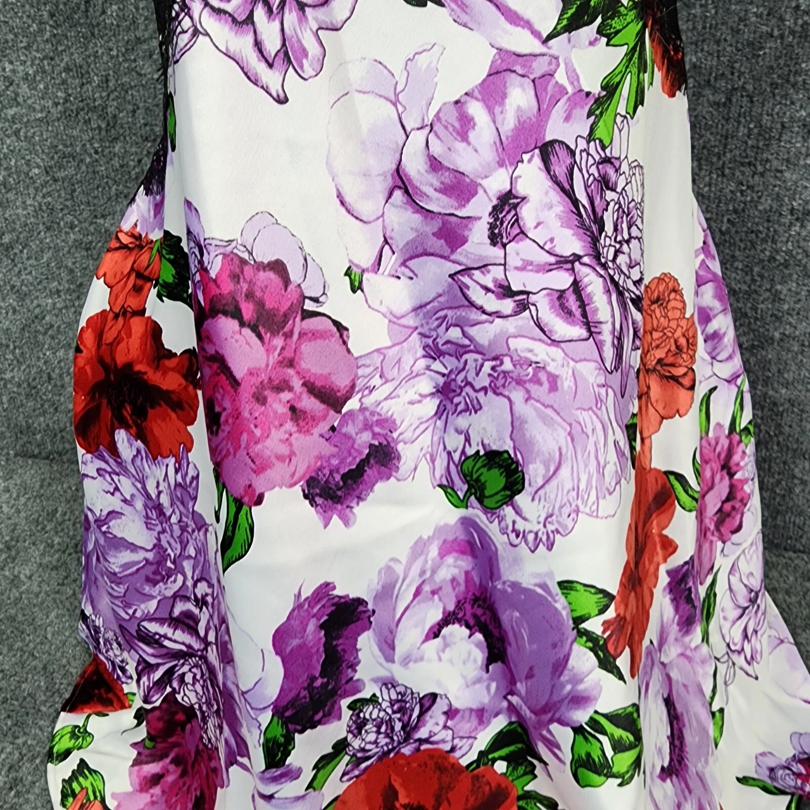 UNDERCOVER Abito da notte Victoria's Secret SLIP floreale bianco VIOLA rosso nero pizzo grande